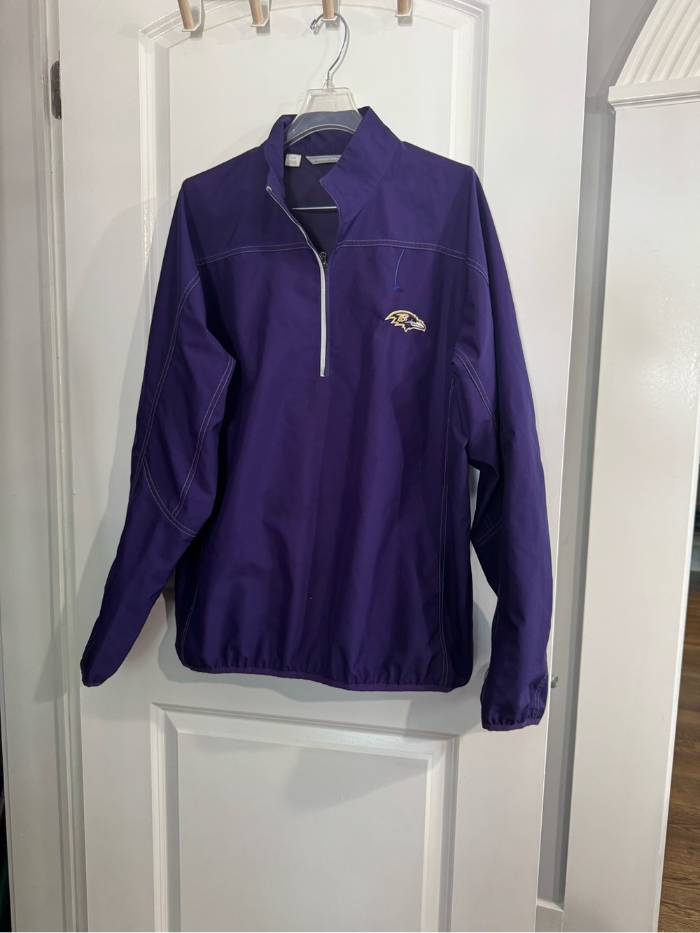 Baltimore Ravens Purple Half-Zip Windbreaker Jacket size large